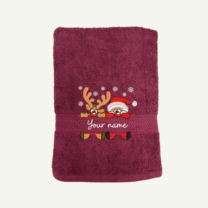 Santa and Rudolph Towel