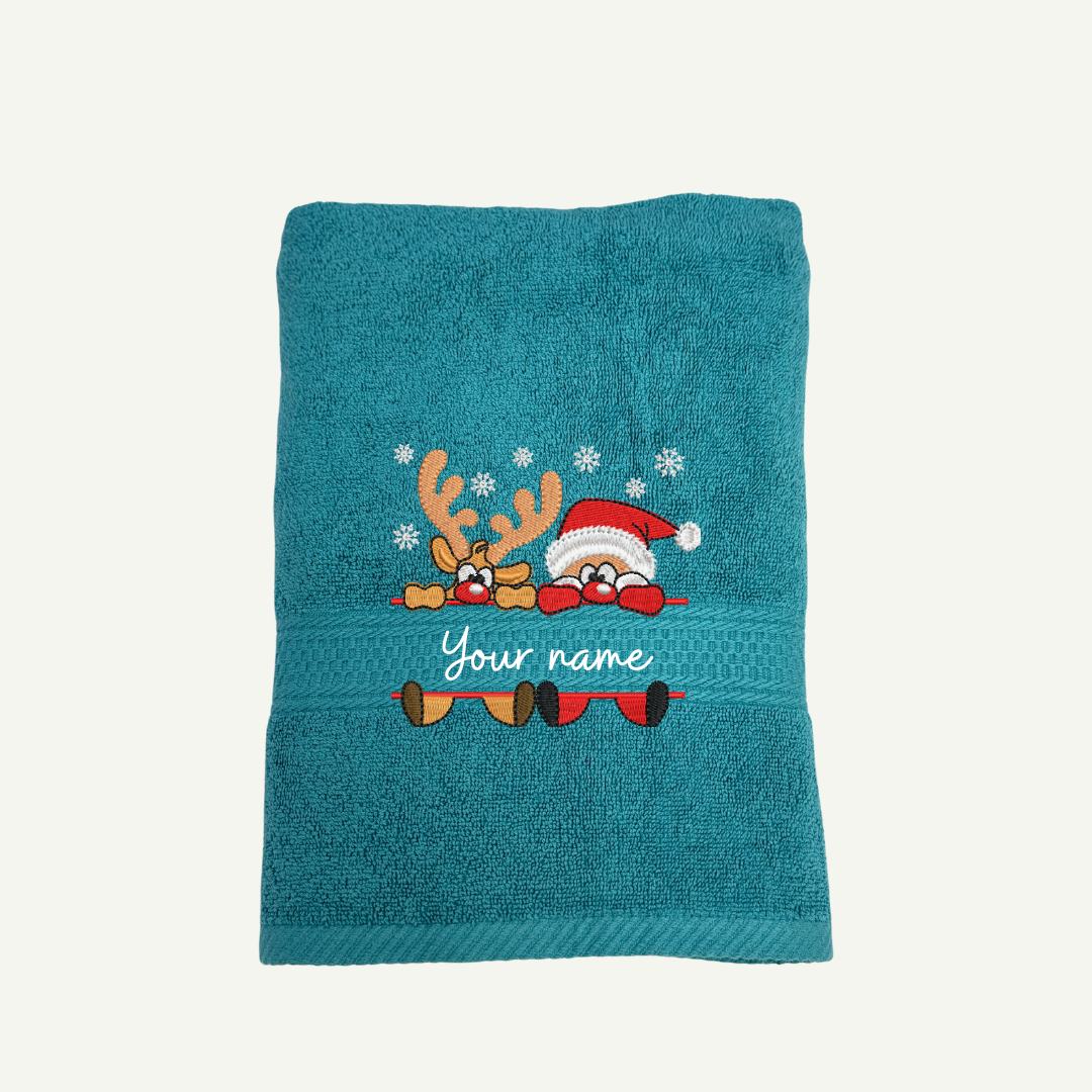 Santa and Rudolph Towel