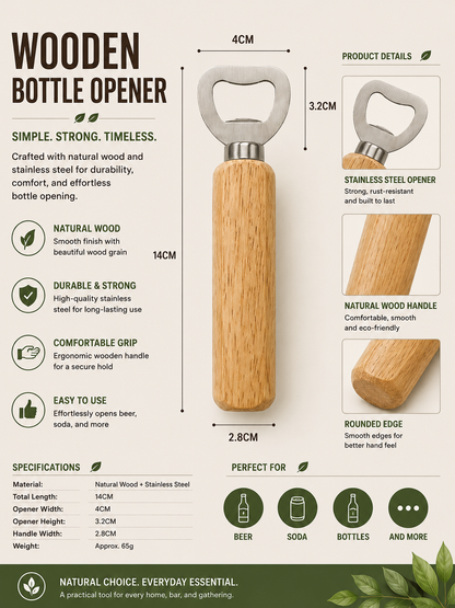 Wooden Bottle Opener